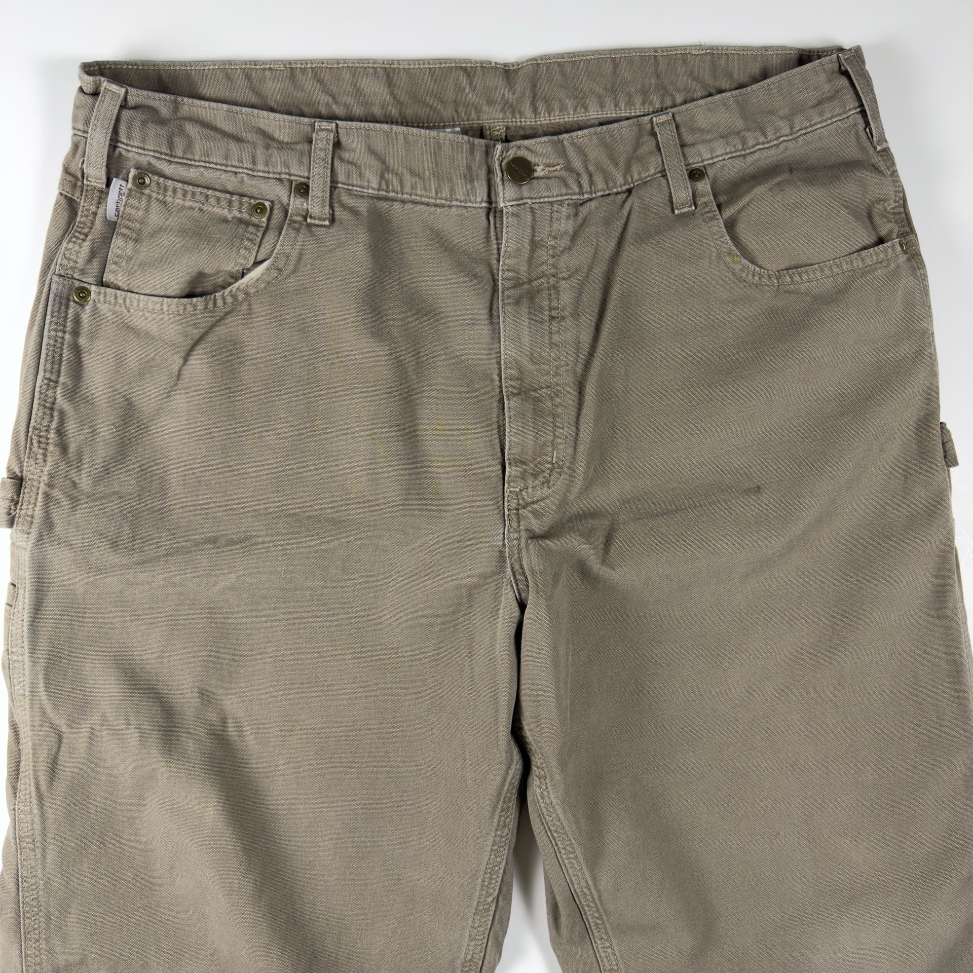 Vintage Carhartt B159 MUS Loose Fit Canvas Carpenter Pants 40 x 32 Mushroom 3