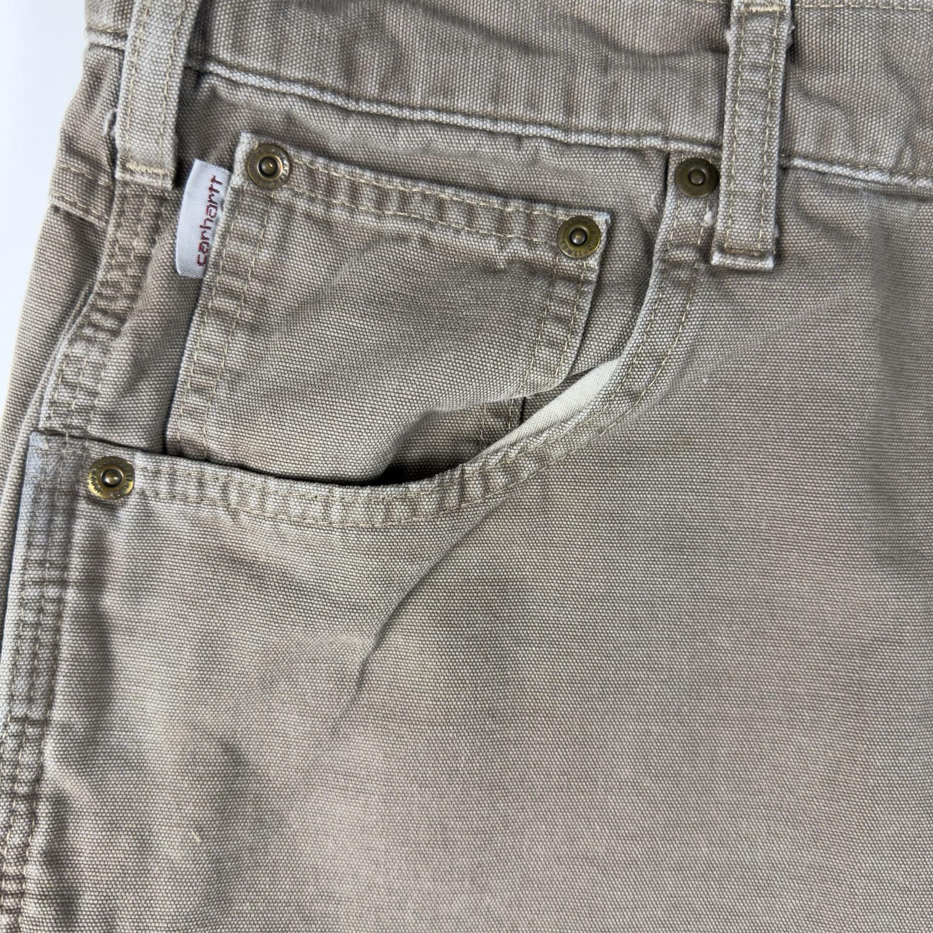 Vintage Carhartt B159 MUS Loose Fit Canvas Carpenter Pants 40 x 32 Mushroom 4