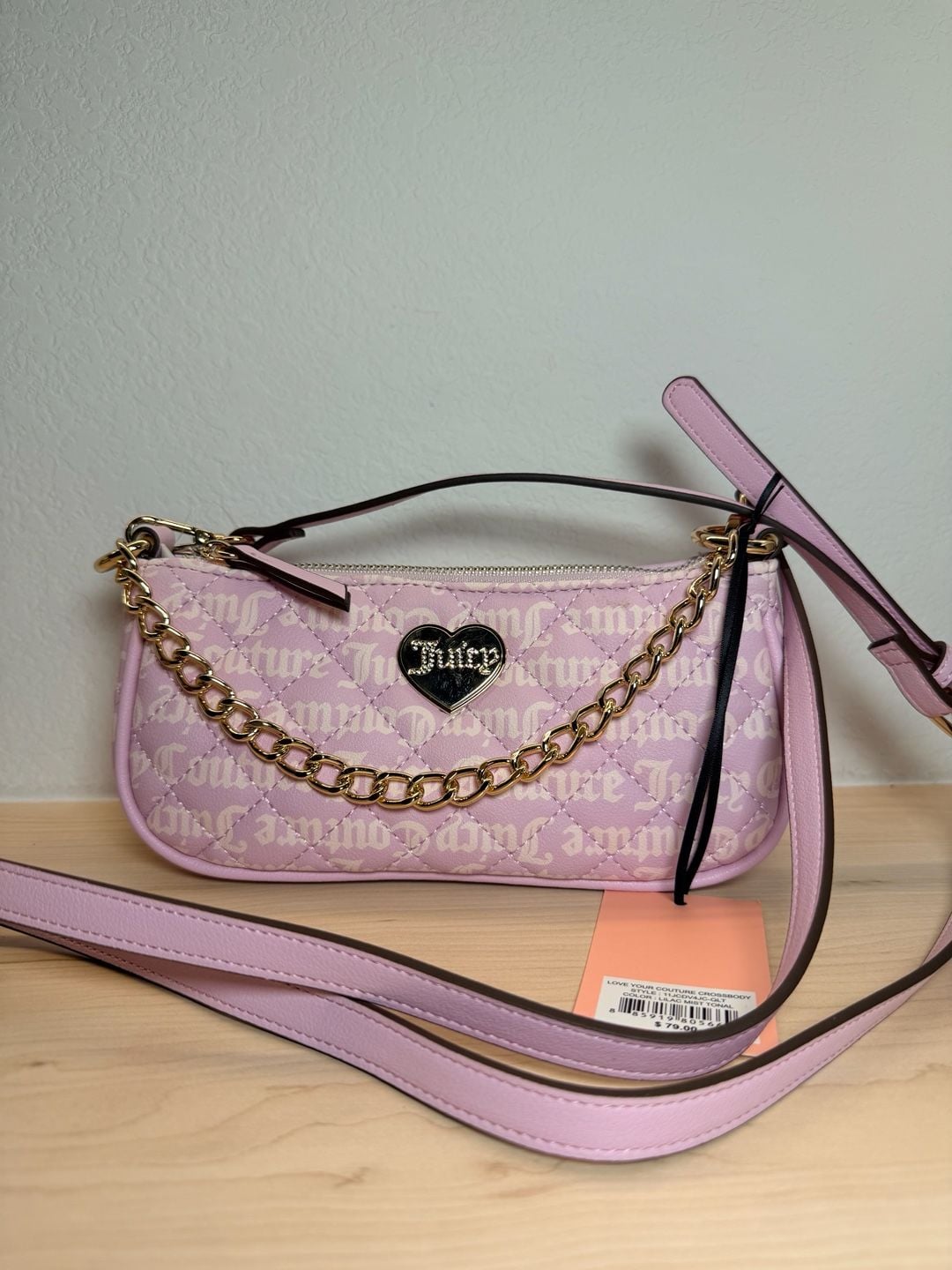 Juicy Couture Love Your Couture Quilted Monogram Crossbody Bag in Lilac Mist Tonal 2