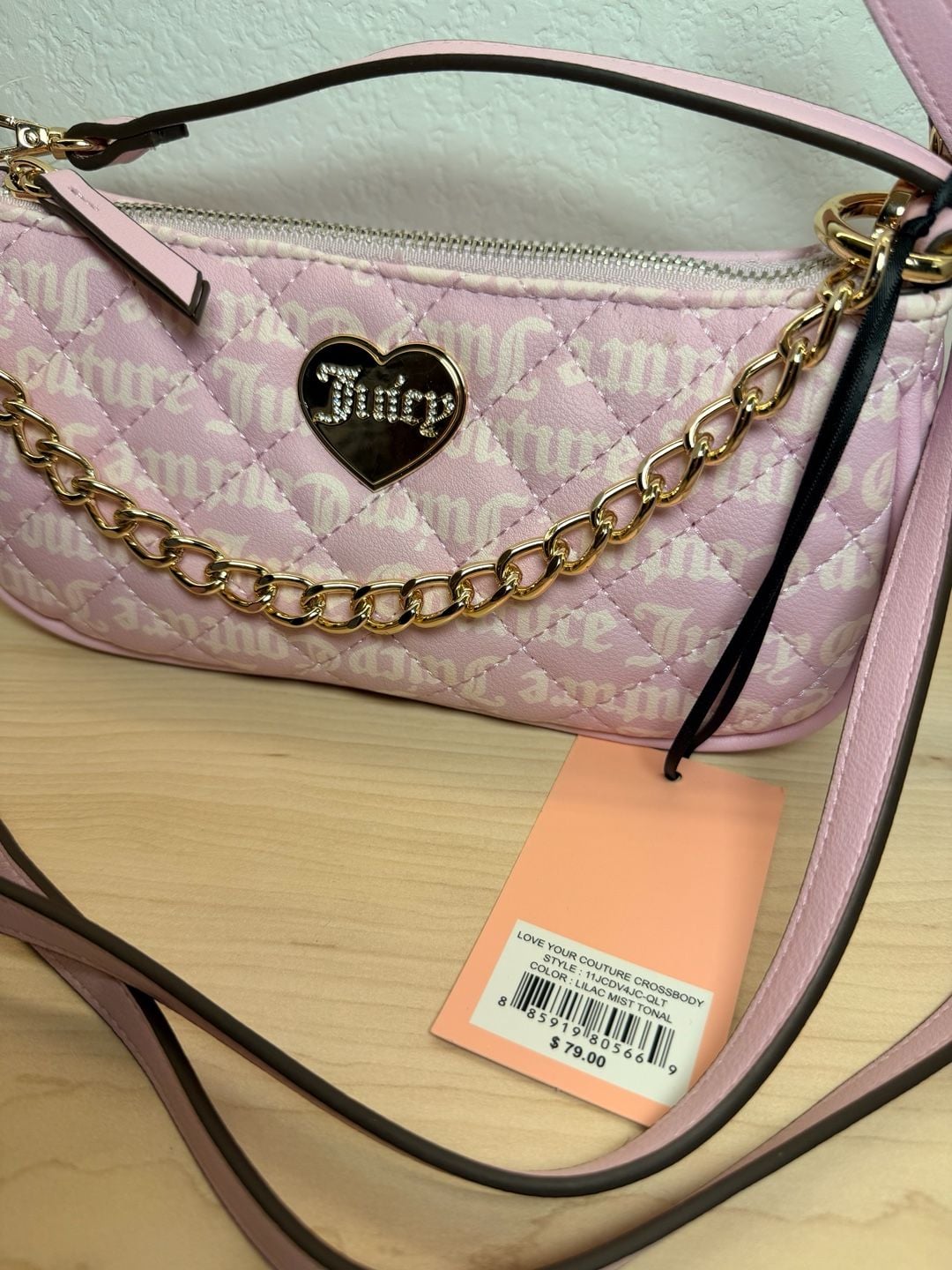 Juicy Couture Love Your Couture Quilted Monogram Crossbody Bag in Lilac Mist Tonal 4