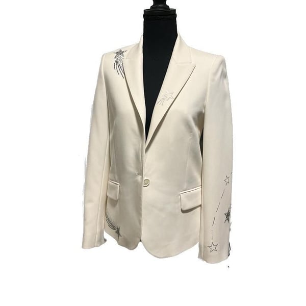 Zadig & Voltaire Victor Strass White Star Embellished Blazer size 34