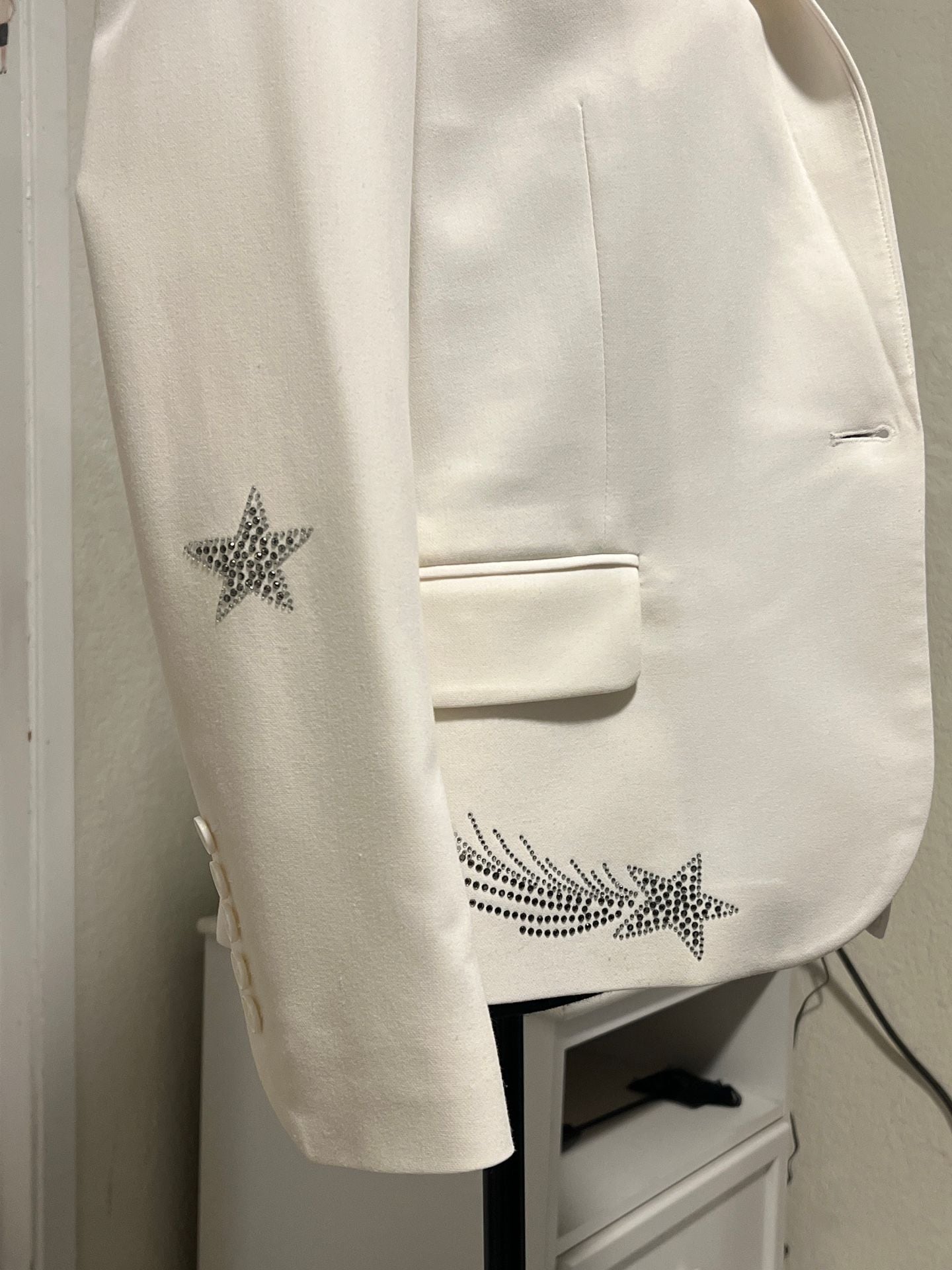 Zadig & Voltaire Victor Strass White Star Embellished Blazer size 34 10
