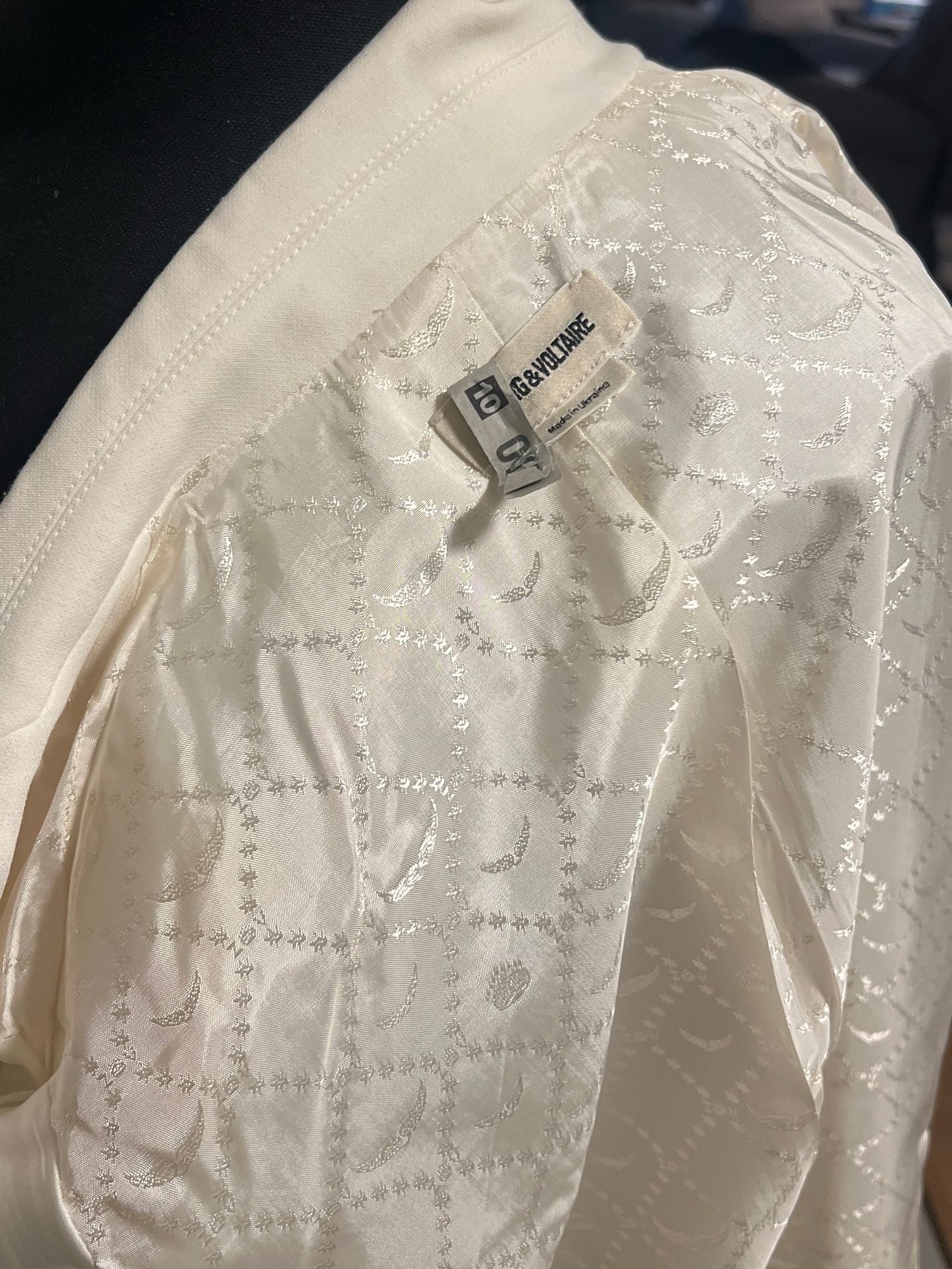 Zadig & Voltaire Victor Strass White Star Embellished Blazer size 34 12