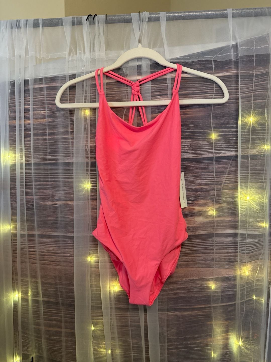 Unsubscribed Women's Hot Pink One Piece Strappy Tieback Swimsuit 1