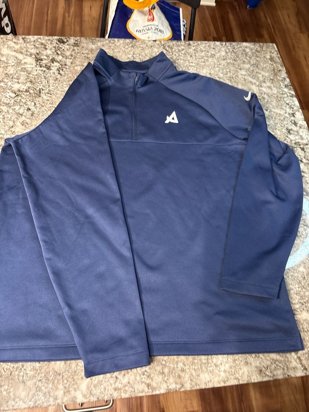 Nike Performance 1/4 Zip Pullover Jacket Navy Blue Men's XL 2
