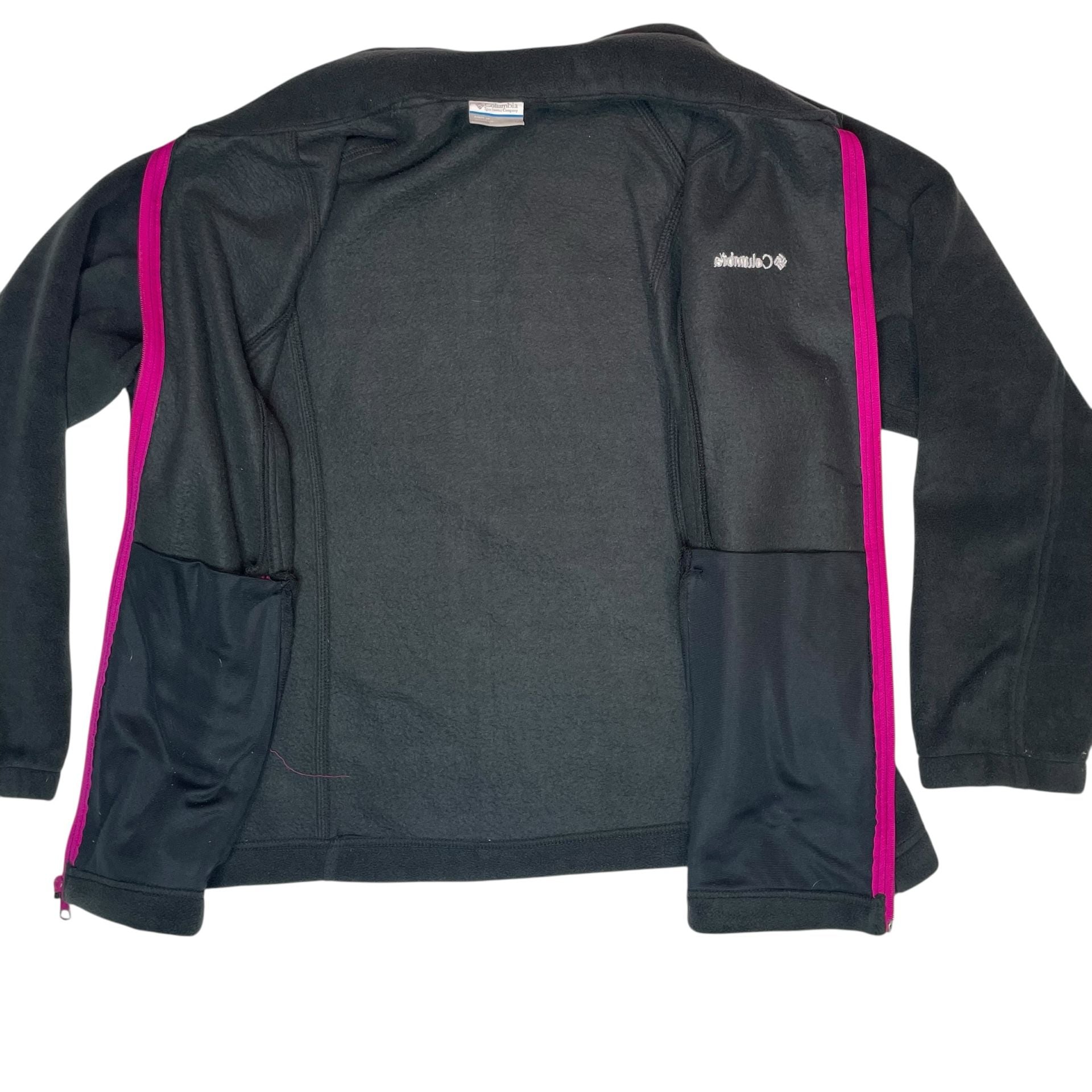 Columbia Fleece Jacket Women’s 1X Black Pink Zip Outdoor Full Zip 6