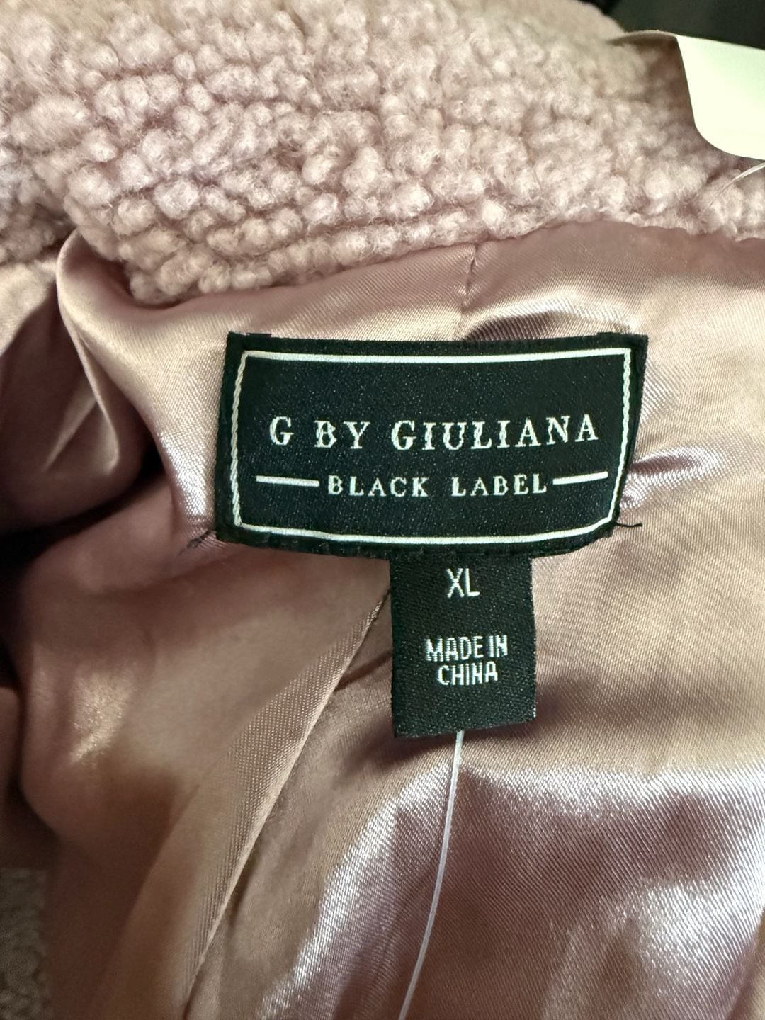 G by Giuliana Black Label XL Pink Teddy Sherpa Faux Fur Coat 1