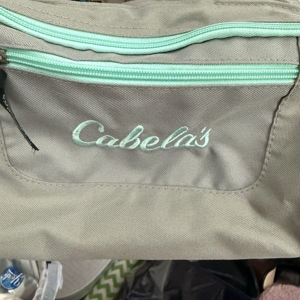 Cabela's Small Catch-All Gear Duffel Bag Gray with Mint Green Trim