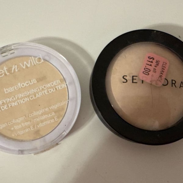 Wet n Wild Bare Focus Clarifying Finishing Powder + Sephora Baked Face Compact