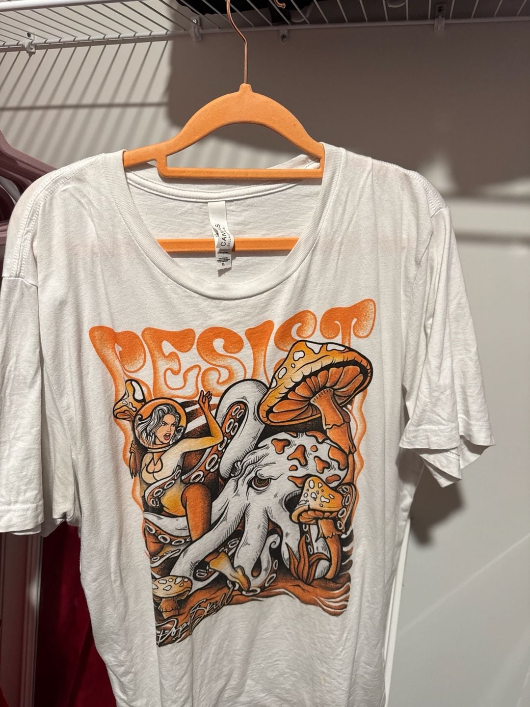 DopeSkill x Bella+Canvas Resist Trippin Graphic T-Shirt White/Orange XL 1