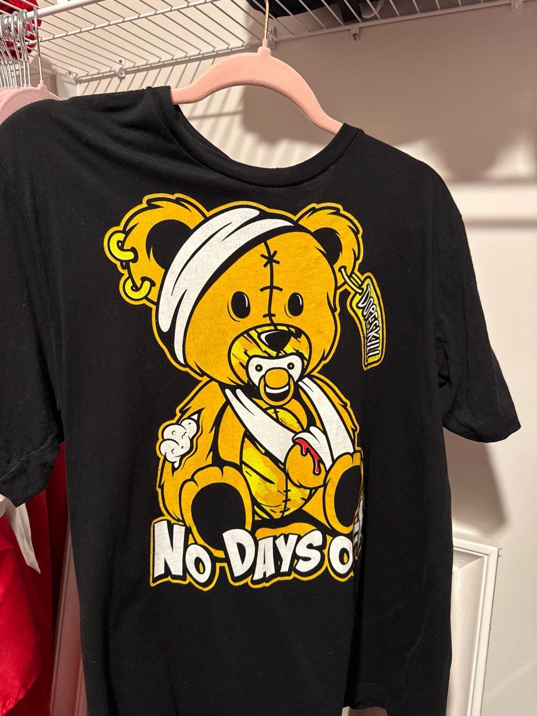 DopeSkill AJ4 Thunder Hurt Bear No Days Off Graphic T-Shirt XL 1