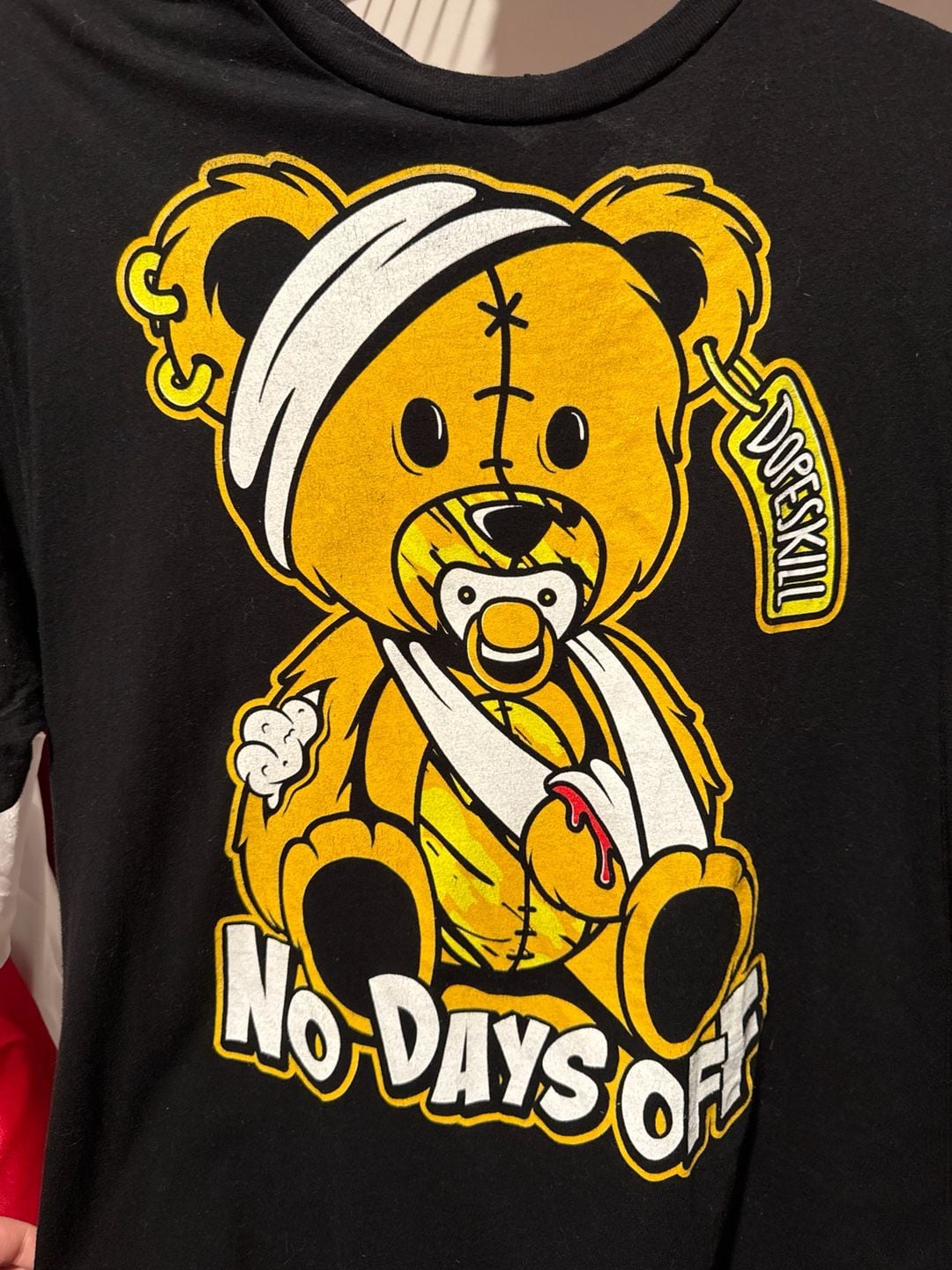 DopeSkill AJ4 Thunder Hurt Bear No Days Off Graphic T-Shirt XL 2