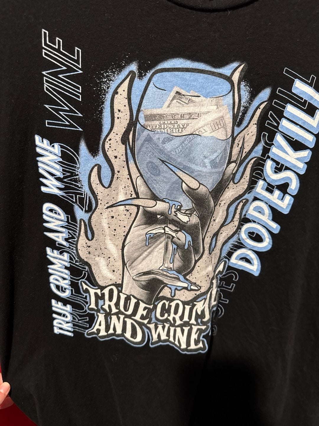 Dopeskill True Crime and Wine Graphic T-Shirt XL 3