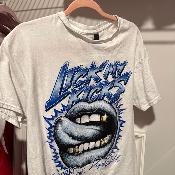 DopeSkill Lick My Kicks Graphic White T-Shirt