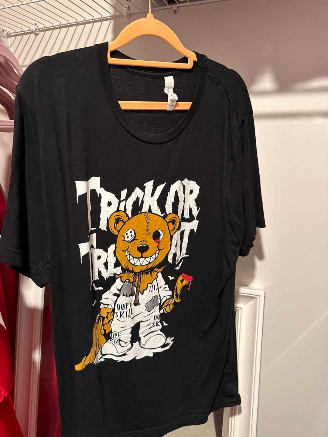 Dope Skill Trick Or Treat Evil Teddy Bear Graphic T-Shirt Black XL 2