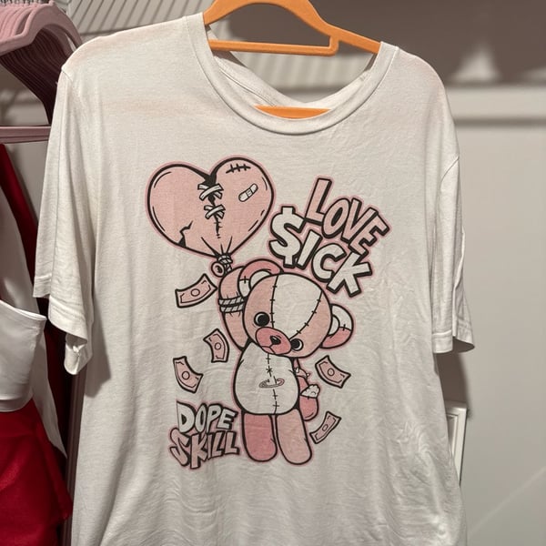 Dope Skill Love Sick Teddy Bear Graphic T-Shirt XL