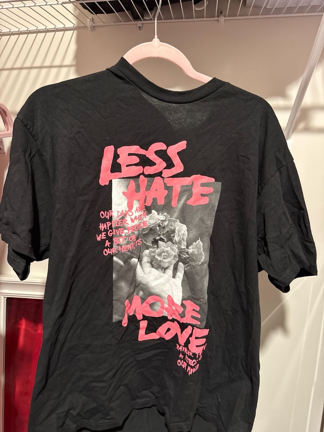 Fashion Nova Less Hate More Love Graphic Tee Black 2