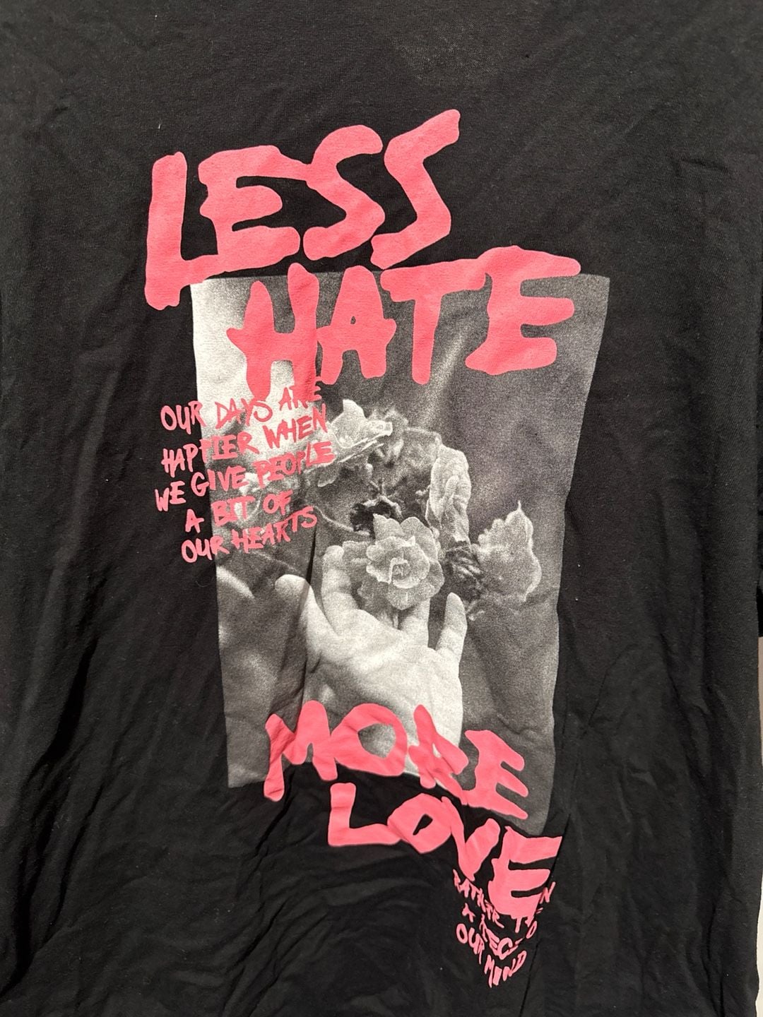 Fashion Nova Less Hate More Love Graphic Tee Black 3