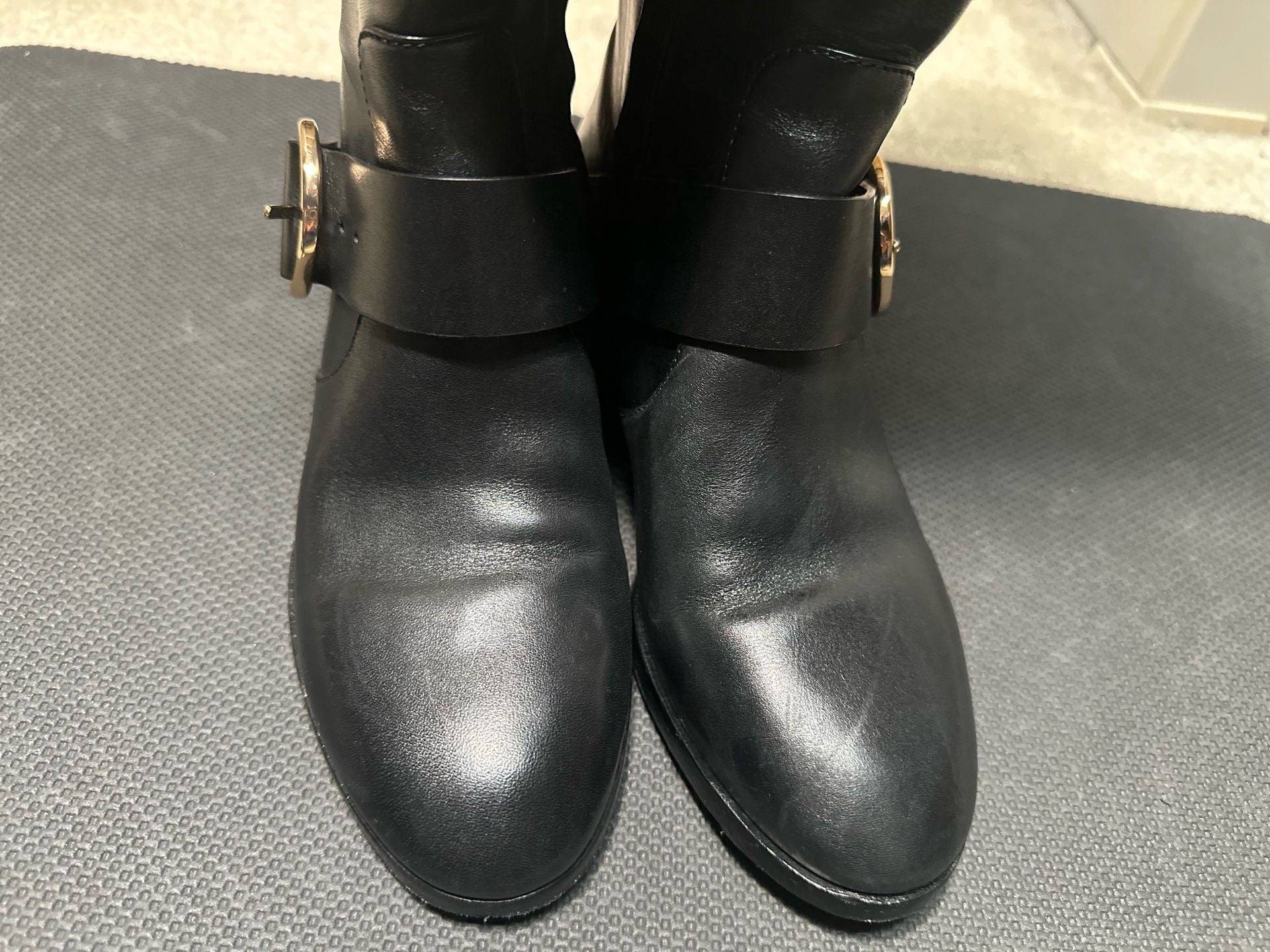 Tory Burch Sofia Black Leather Buckled Riding Boots 5