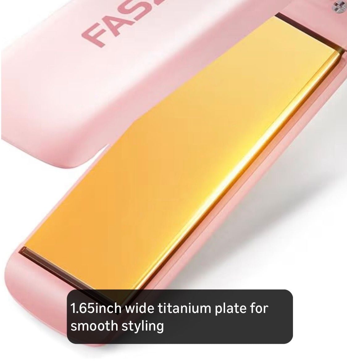 Faszin Professional Hair Straightener, 1.65inch Wide-Plate, Titanium Negative Ion Flat Iron, 30s Rapid Heating, LED Temp Display, Wide Voltage & 10 Adjustable Temp Levels (260-450℉) - White : Beauty & Personal Care 4