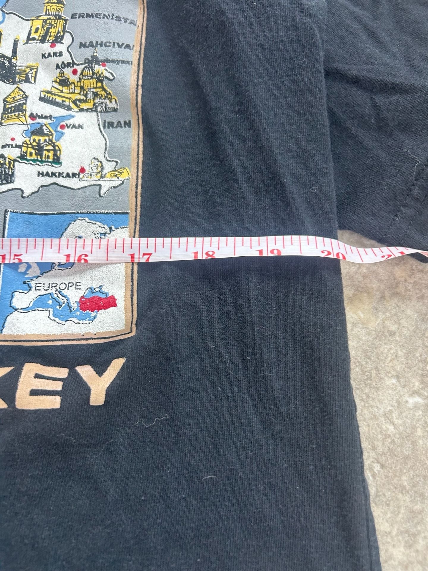 Vintage Incirlik AB Turkey Map Graphic T-Shirt Small Souvenir Tee 8