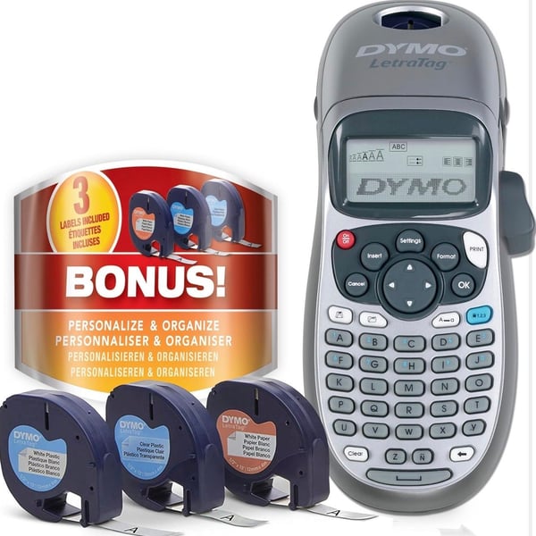 DYMO LetraTag LT-100H Handheld Label Maker Bundle with 3 Bonus Labels