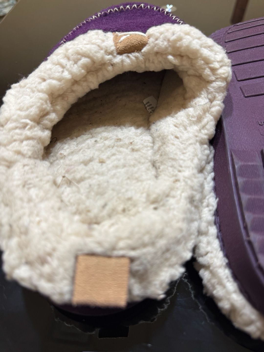 LongBay Women's Purple Faux Wool Sherpa Lined Memory Foam Moccasin Slippers 15