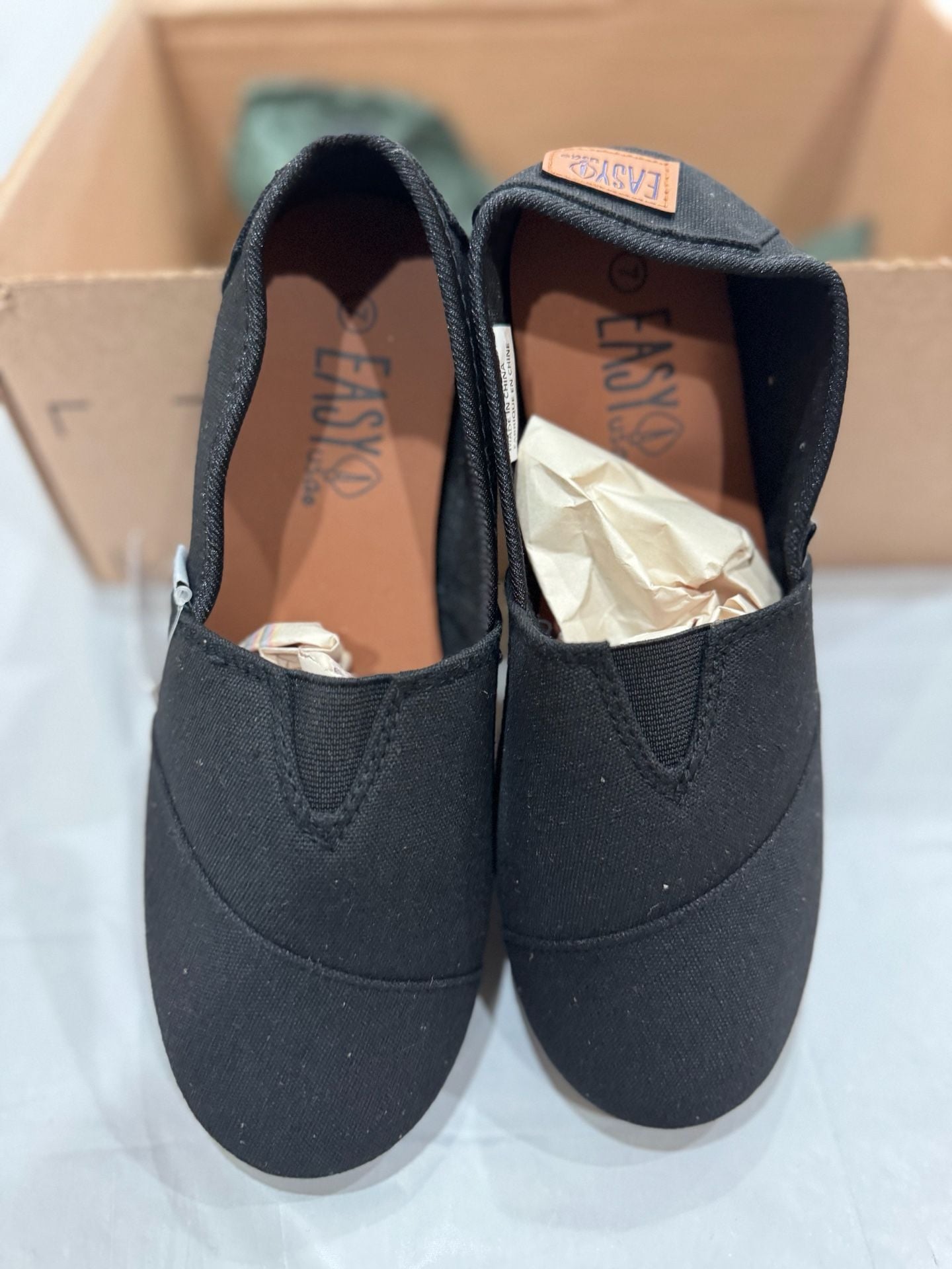EasyUSA Women's Black Canvas Alpargata Slip-On Shoes 9
