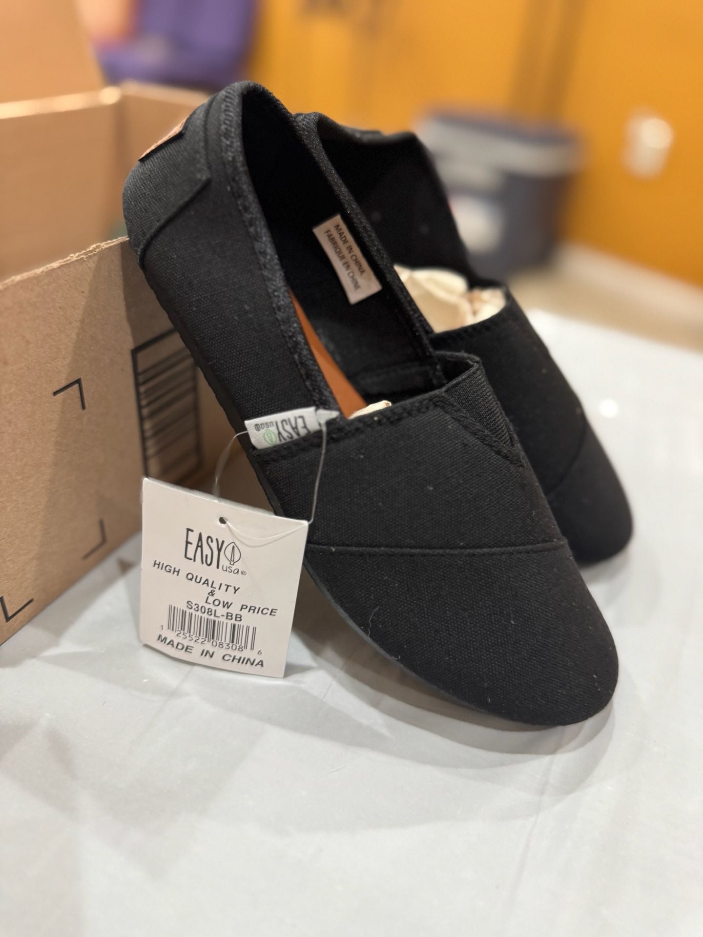 EasyUSA Women's Black Canvas Alpargata Slip-On Shoes 11