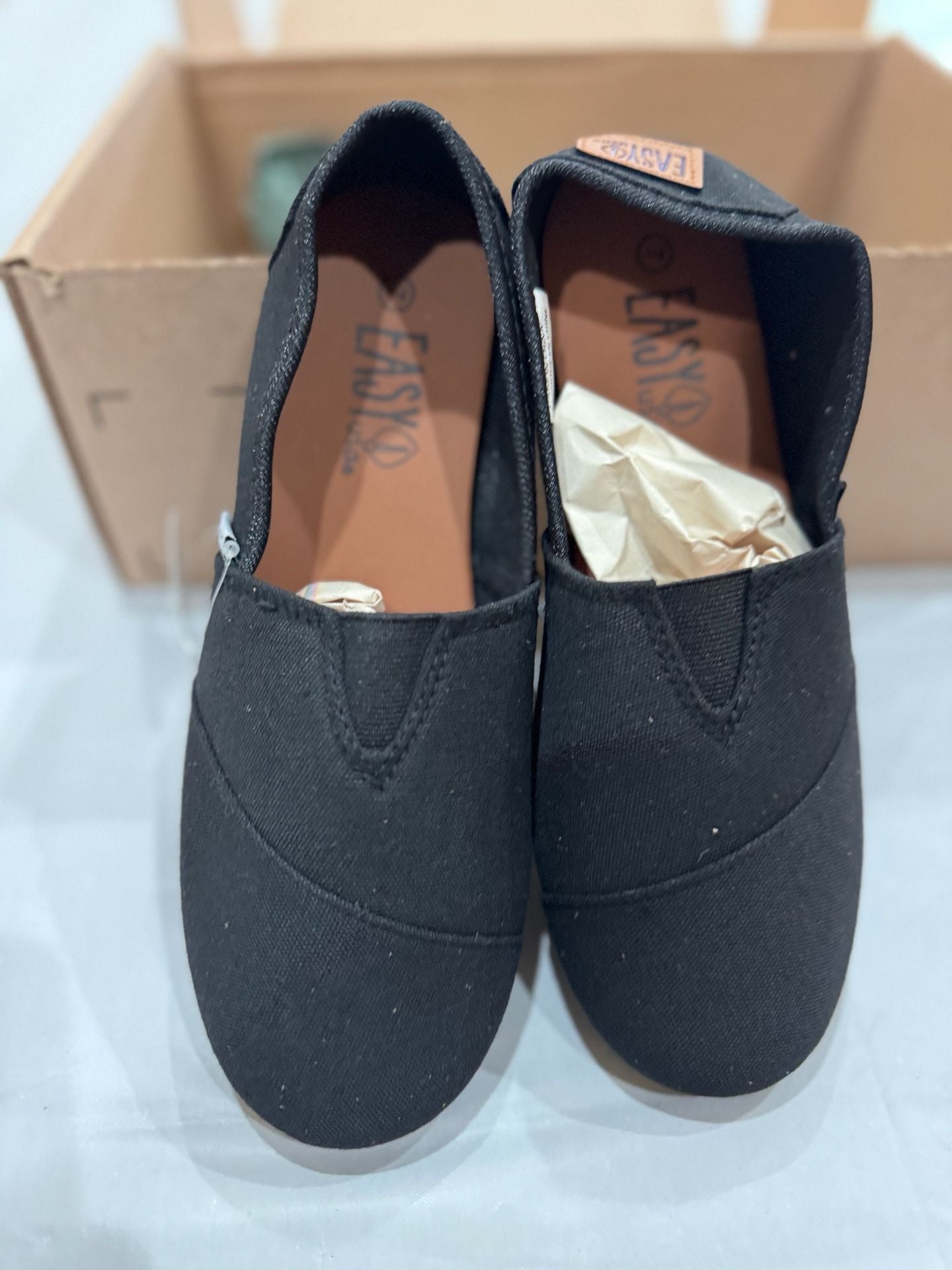 EasyUSA Women's Black Canvas Alpargata Slip-On Shoes 12