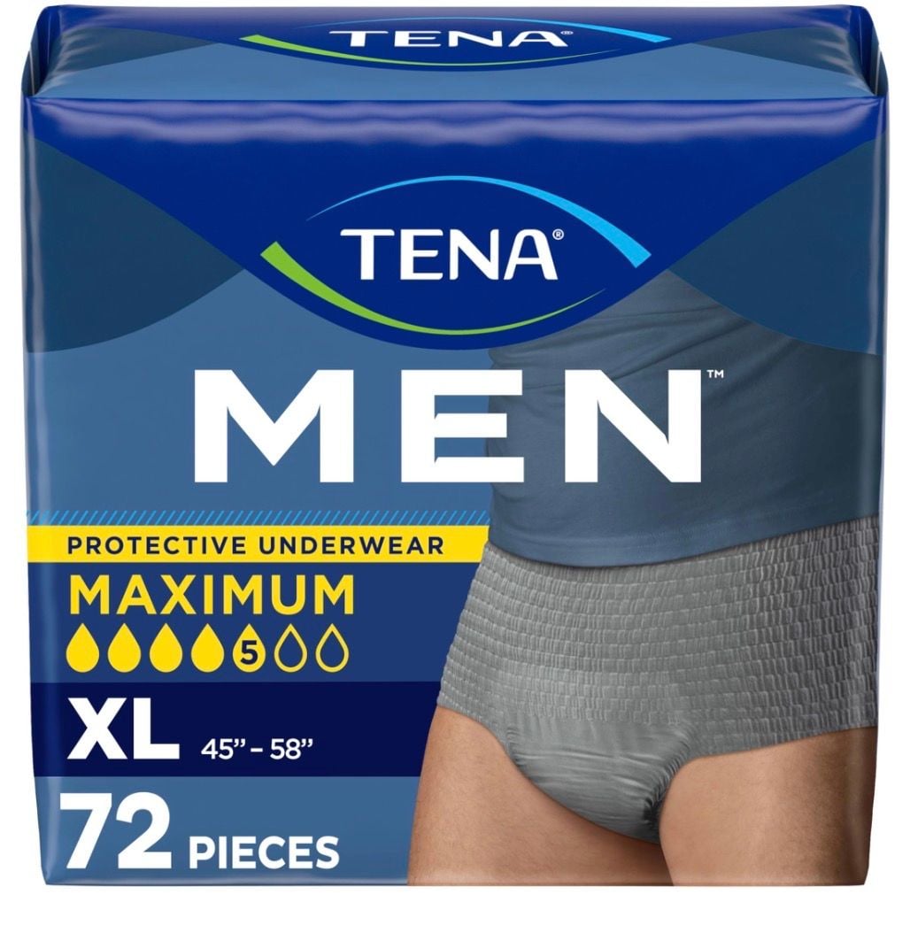 TENA Men Protective Underwear, Maximum Absorbency, XL, 72 Pieces 1