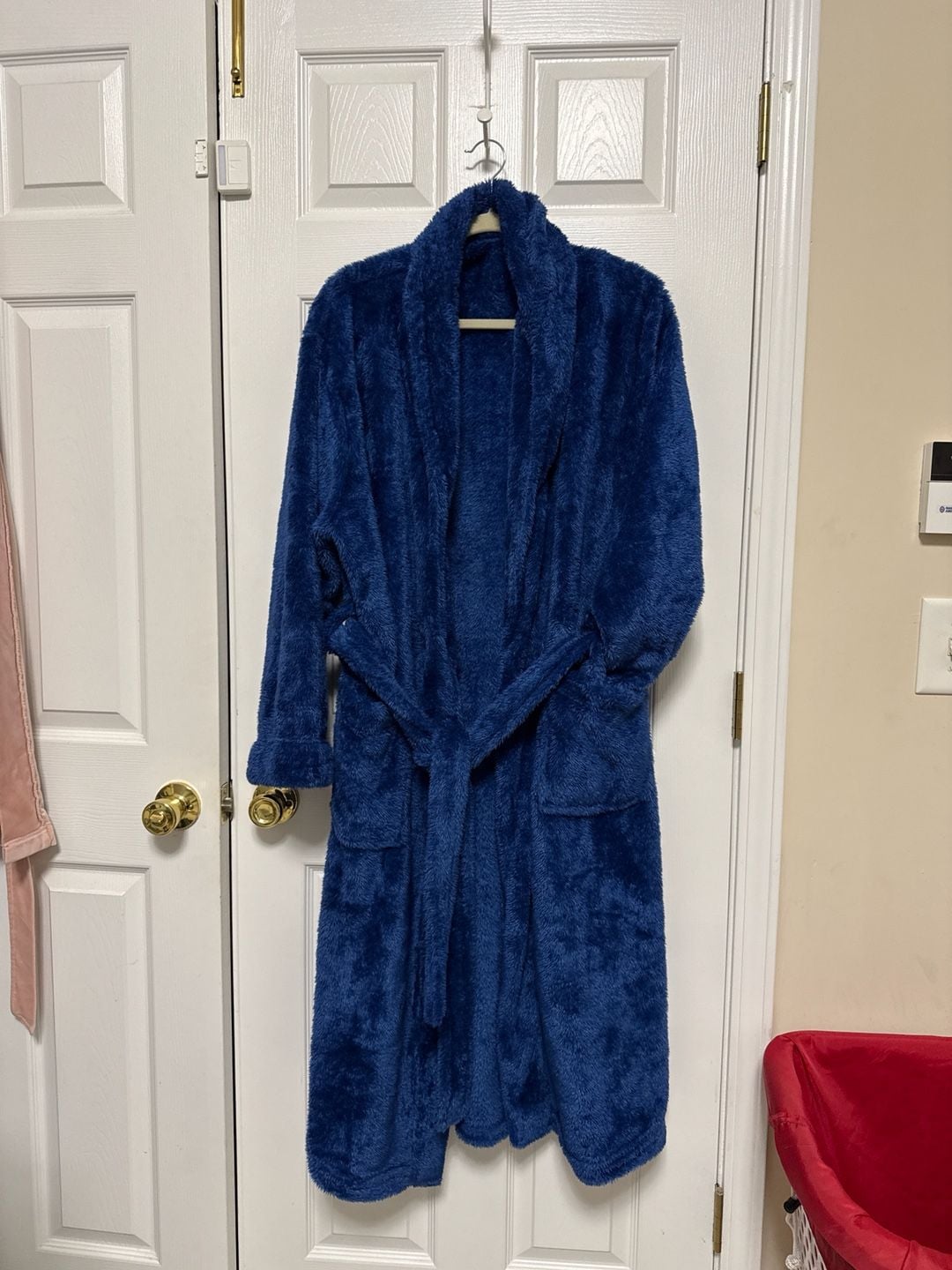 PAVILIA Premium Women's Plush Royal Blue Sherpa Fleece Bathrobe 2