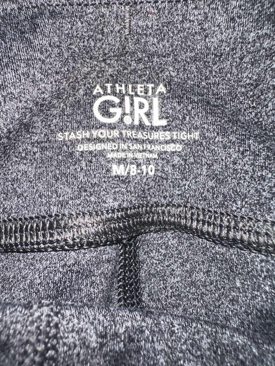 Athleta Girl M/8-10 Stash Your Treasures Tight Heathered Grey Leggings 5