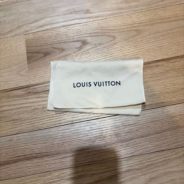 Authentic Louis Vuitton Cream Cotton Envelope Style Small Wallet Dust Bag