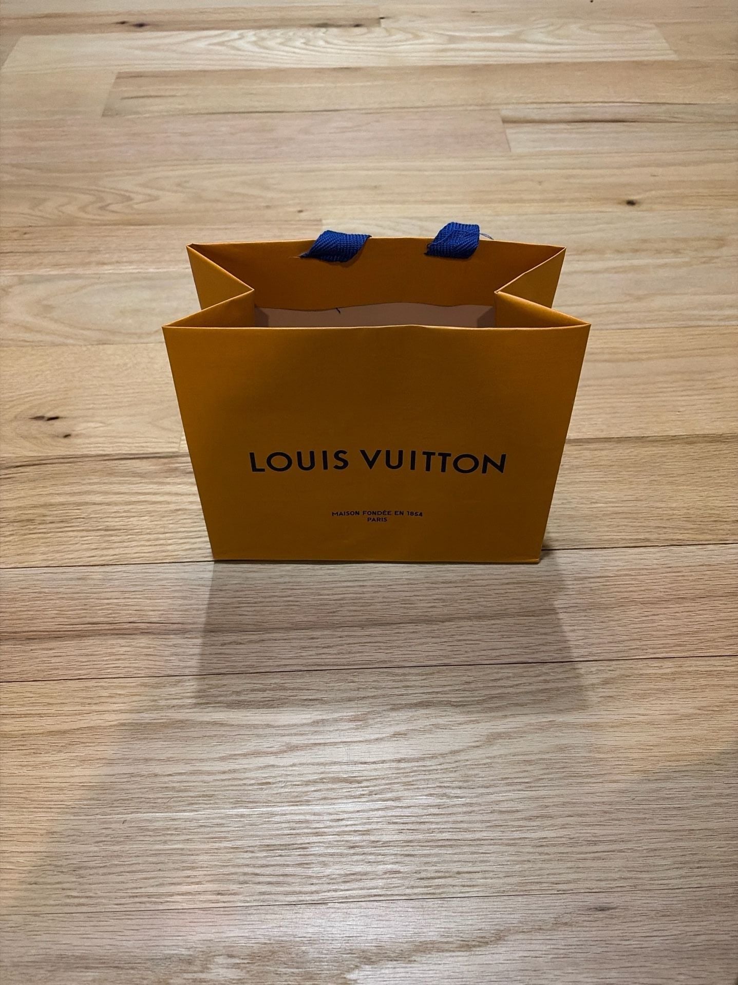 Authentic Louis Vuitton Signature Orange Paper Gift Shopping Bag Small 1