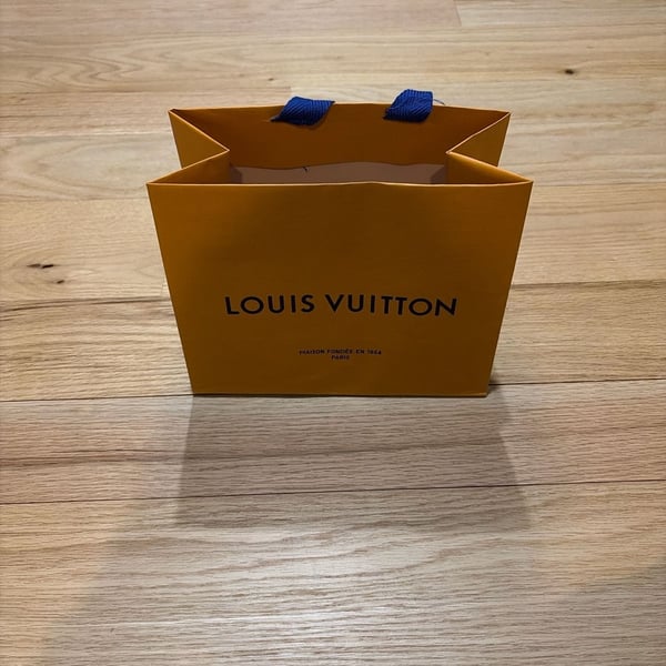 Authentic Louis Vuitton Signature Orange Paper Gift Shopping Bag Small