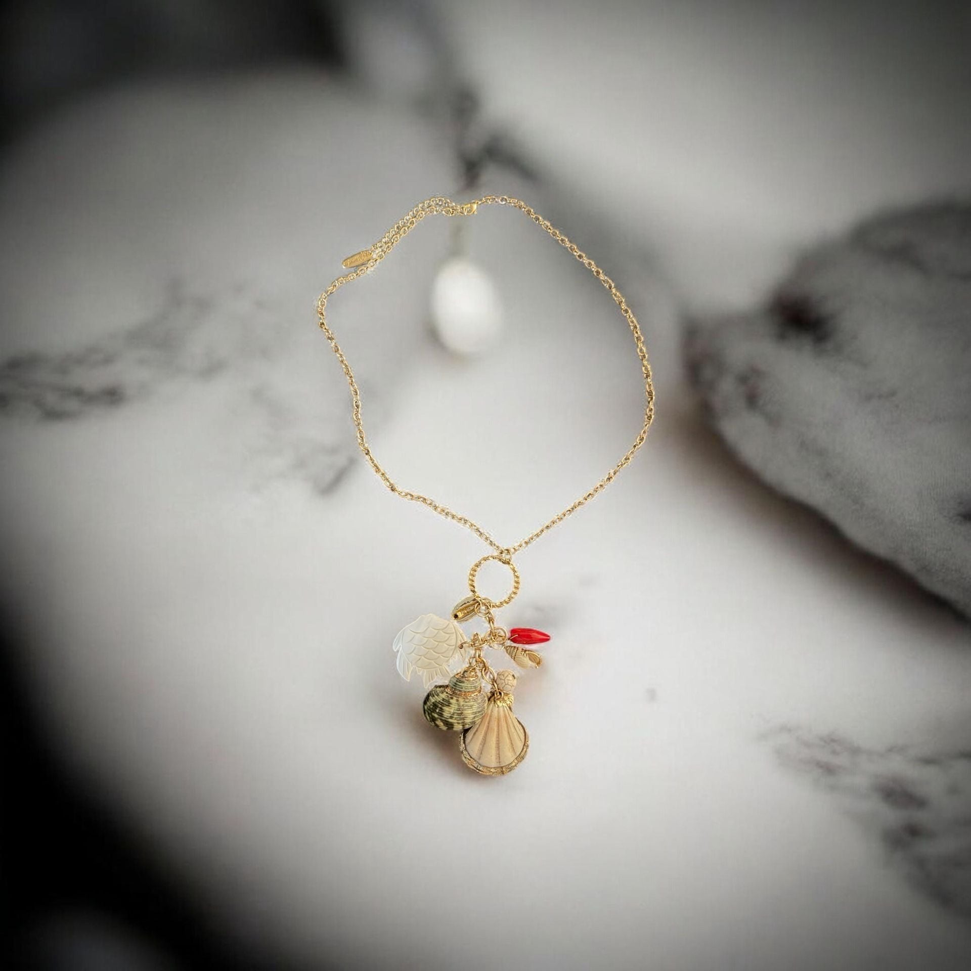 Plunder Design. Multi-Charm Shell and Coral Pendant Necklace 4