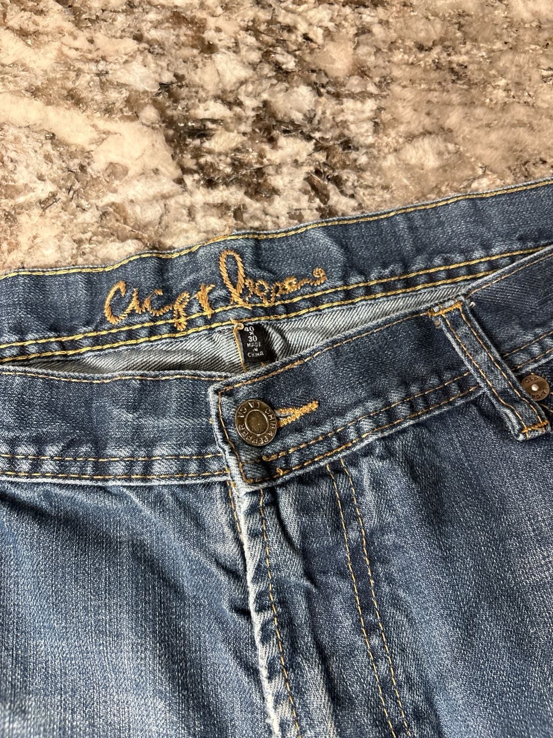 Chip & Pepper Men's Distressed Relaxed Straight Blue Jeans 40x30 3