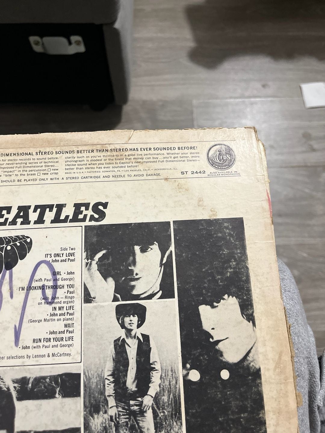 The Beatles Rubber Soul LP Vinyl Album ST 2442 US Stereo Pressing 3