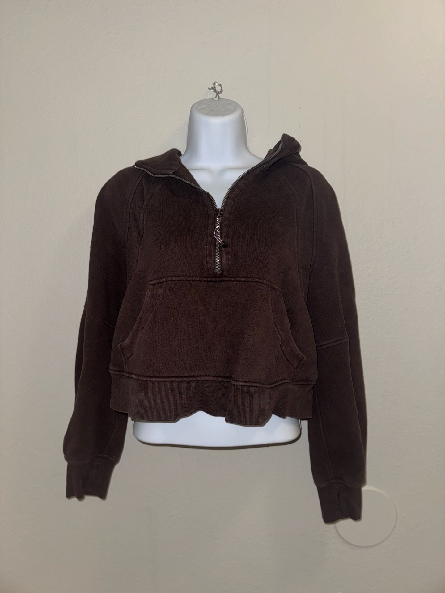 Lululemon Scuba Oversized Half-Zip Hoodie Espresso Brown XS/S 2