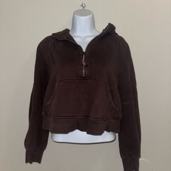 Lululemon Scuba Oversized Half-Zip Hoodie Espresso Brown XS/S