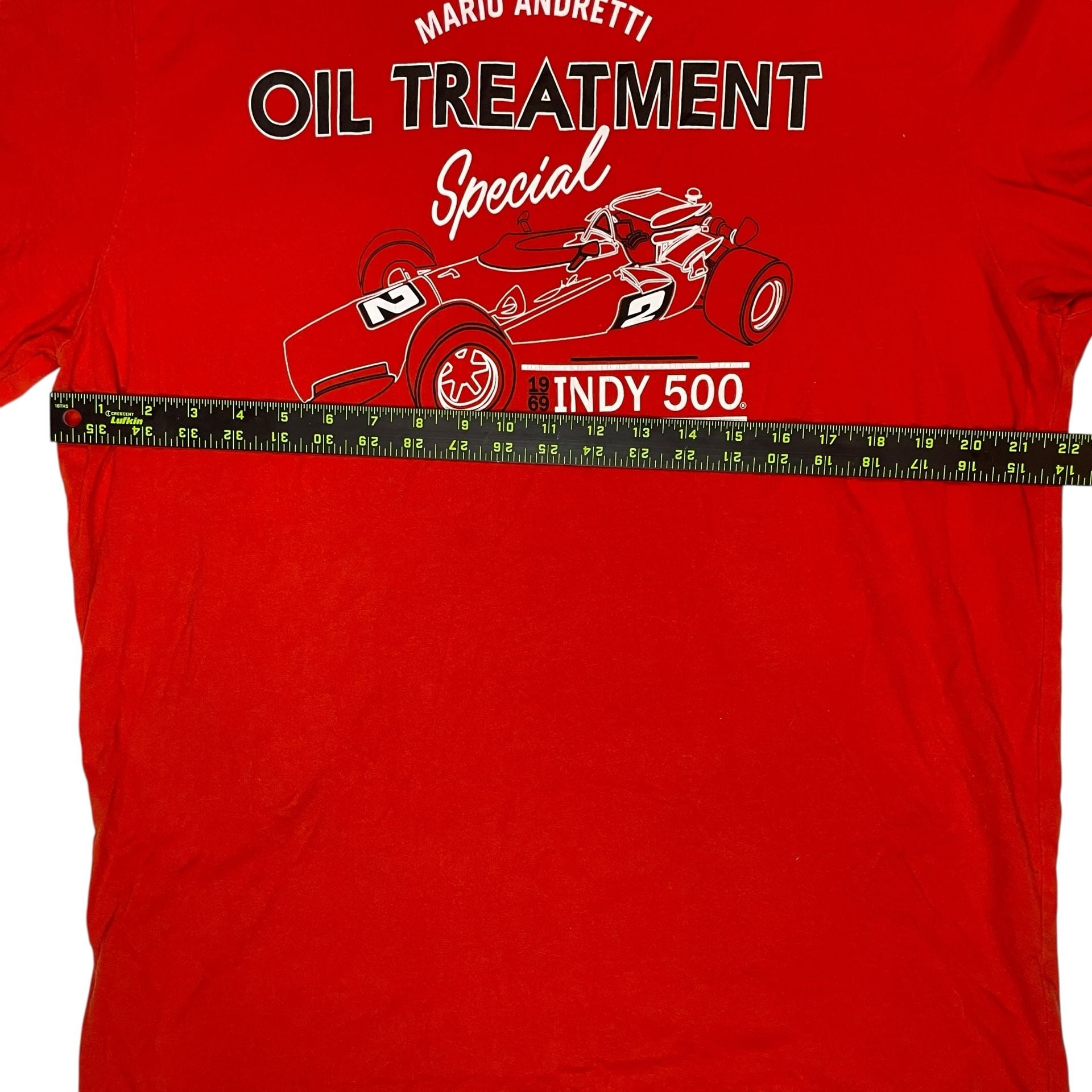 Mario Andretti Indy 500 Oil Treatment T-Shirt Red IZOD Racing Mens XL 4