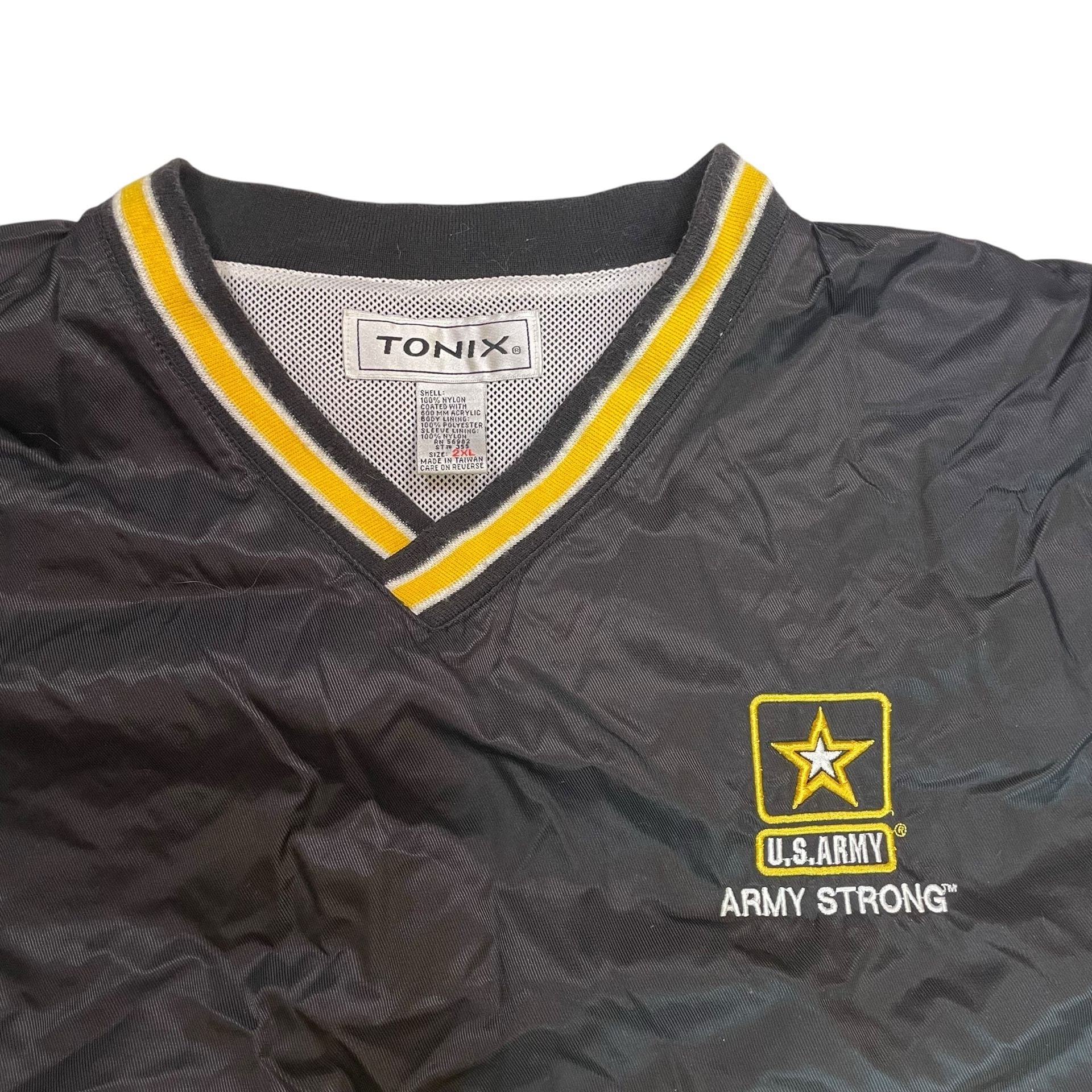 U.S. Army Army Strong Pullover Windbreaker Jacket Black Yellow Mens 2XL 7