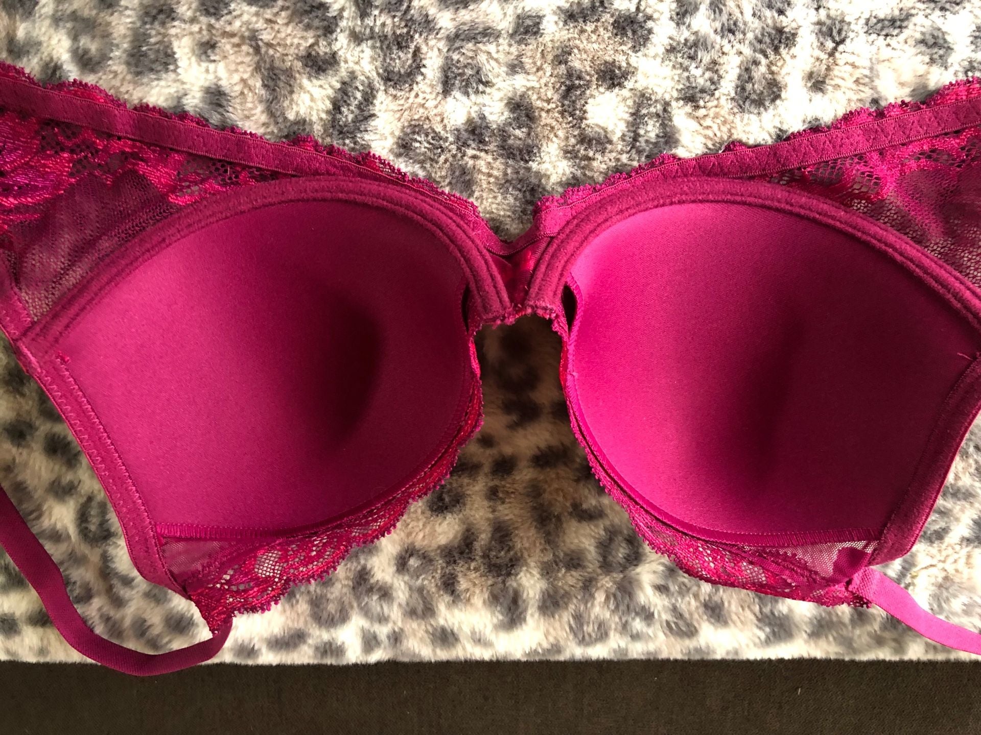 Lot of 2 Natori Bras: Feathers Lace Contour Plunge & Pure Luxe Custom Coverage Support 5