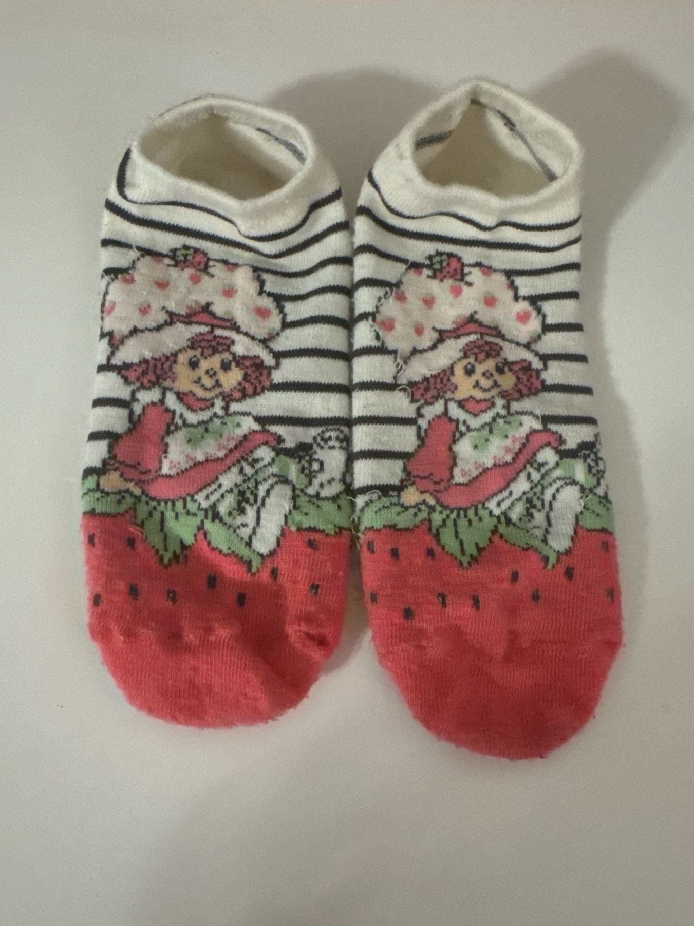 Strawberry Shortcake Ankle Socks Lot - 5 Pairs, Custard Cat & Strawberry Designs 5