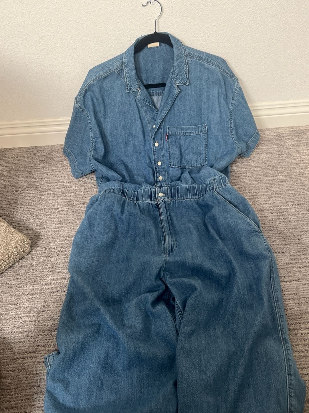 Levi's Short Sleeve Heritage Denim Jumpsuit in Medium Wash 3