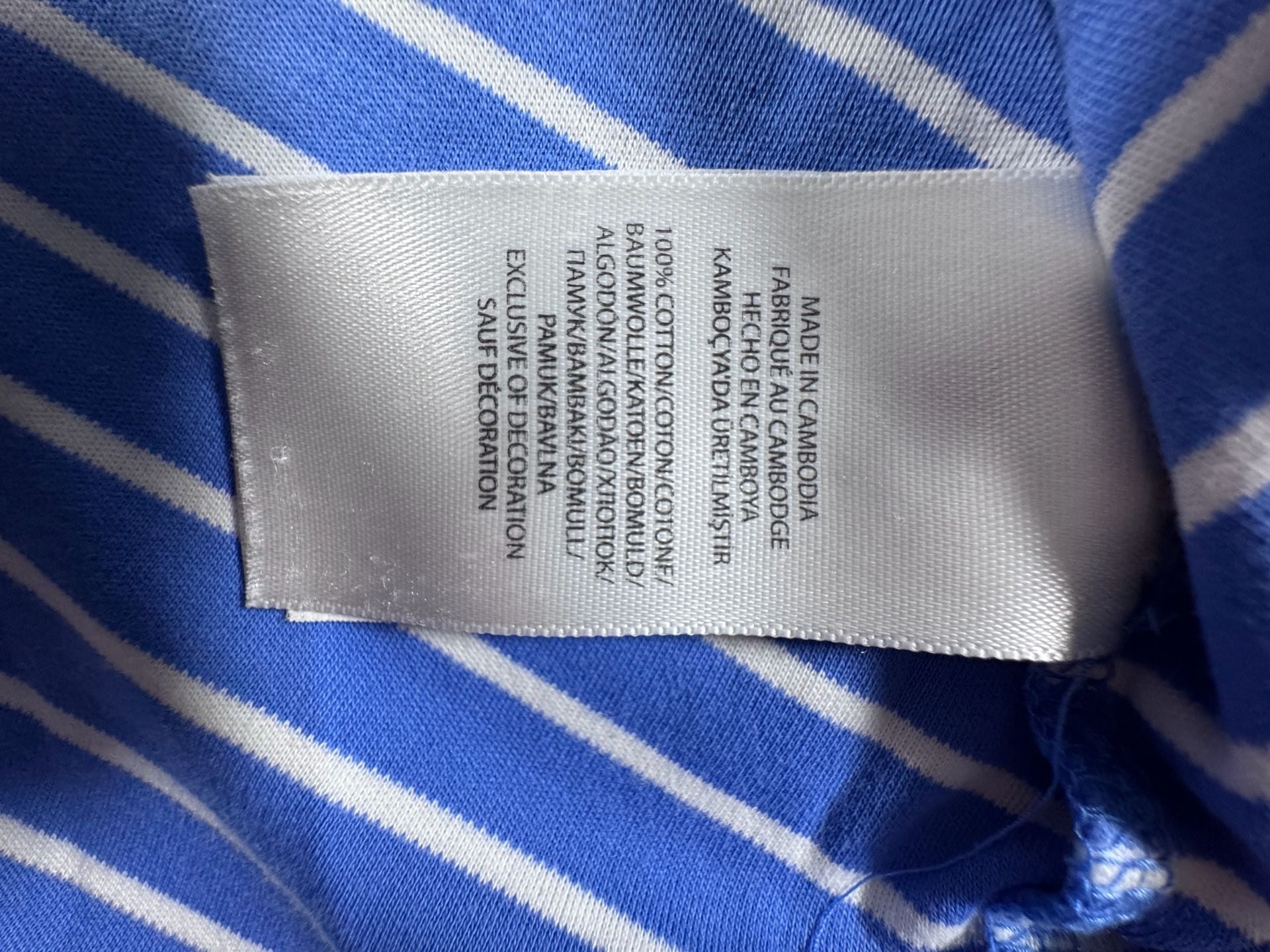 Polo Ralph Lauren Men's Blue and White Striped Pima Cotton Polo Shirt Size Large 8