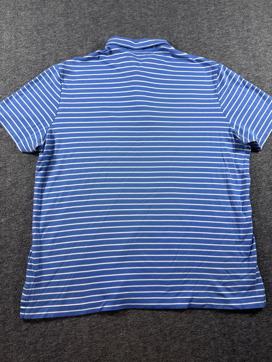 Polo Ralph Lauren Men's Blue and White Striped Pima Cotton Polo Shirt Size Large 9