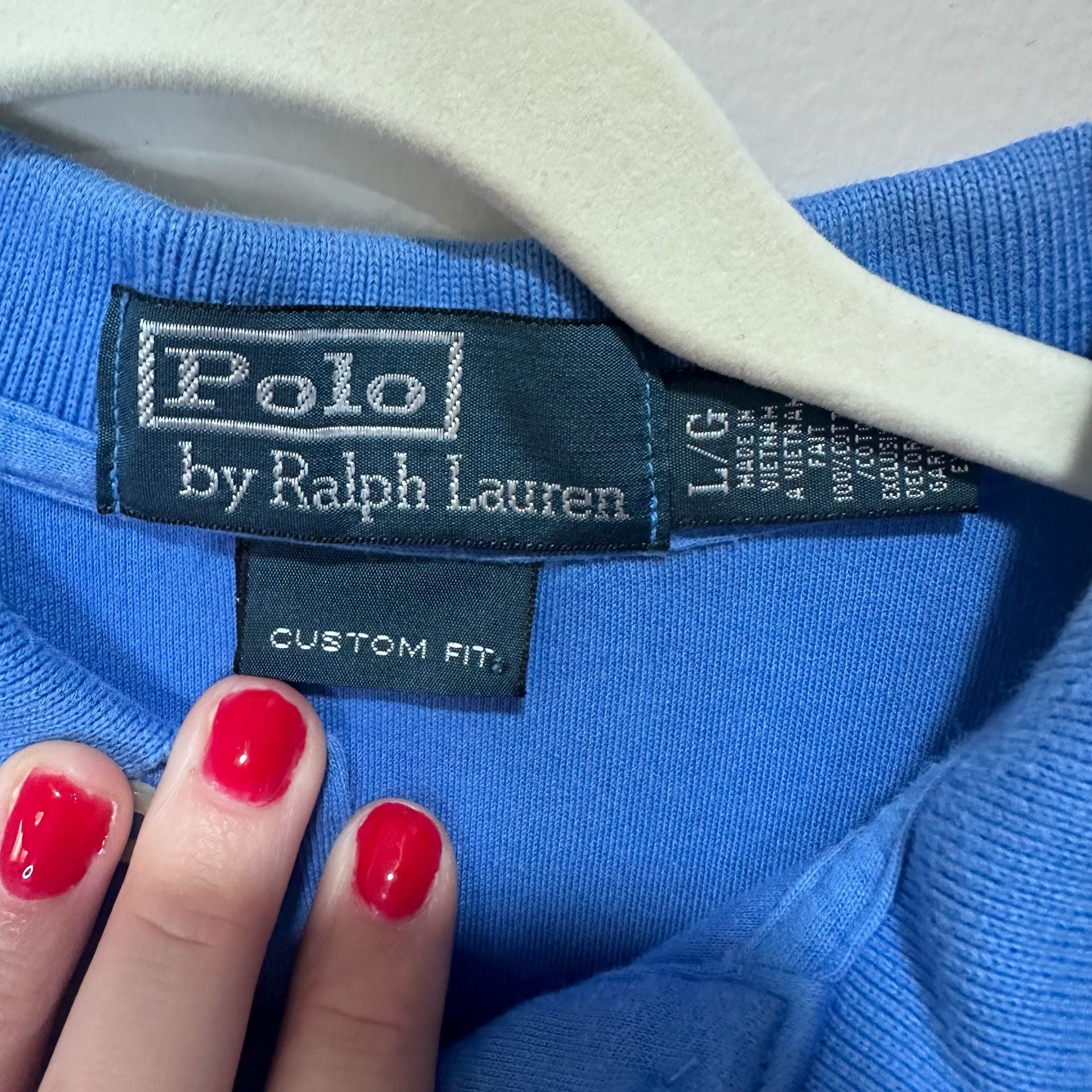 Polo Ralph Lauren Custom Fit Blue Polo Shirt with Yellow Pony - Size L 4