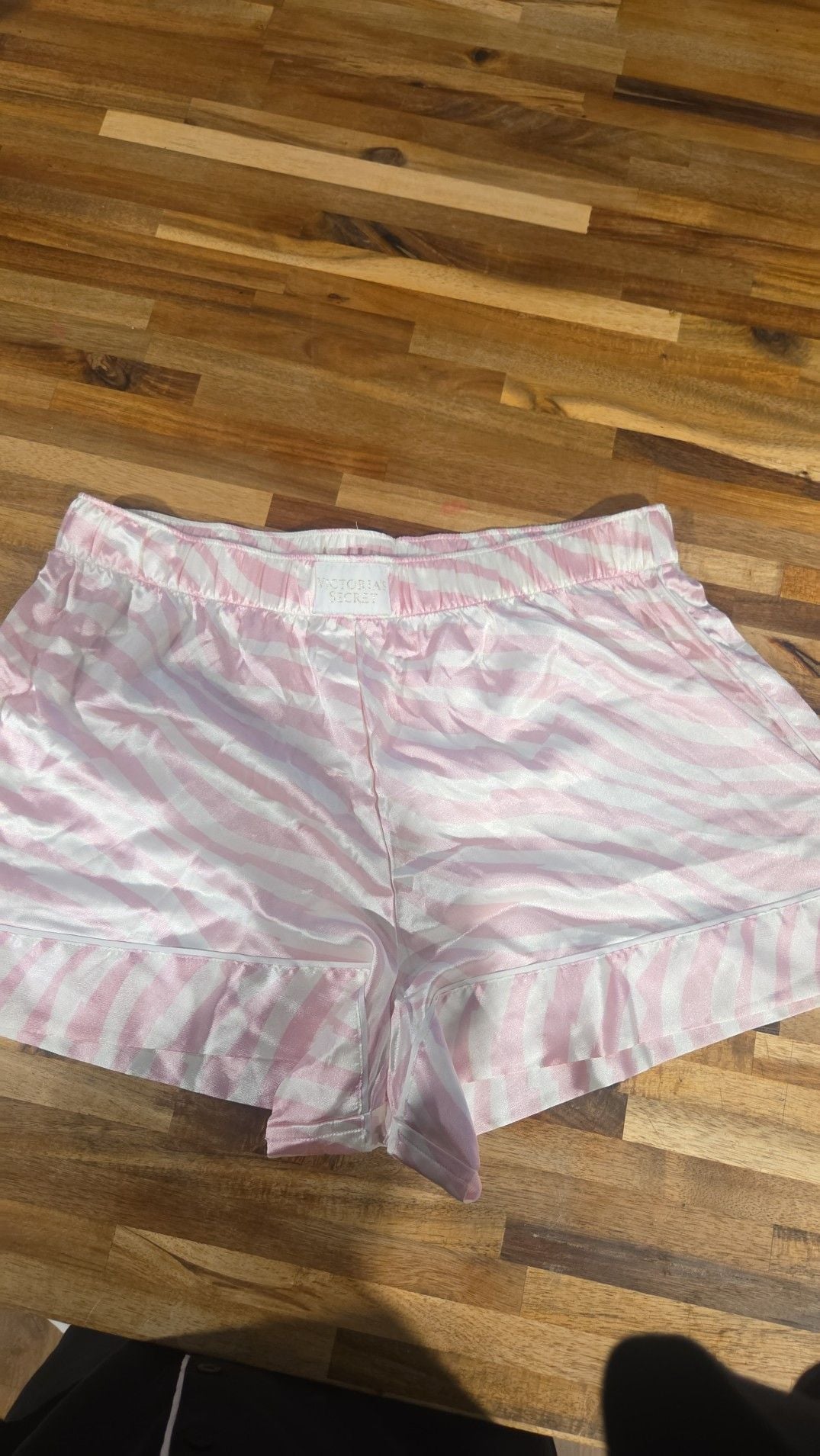 Victoria's Secret Pink Zebra Stripe Satin Pajama Shorts 1